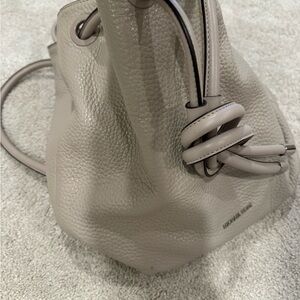 Michael Kors Pebble Leather Bucket Bag in Taupe